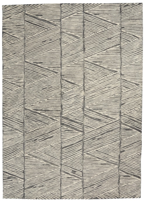 5'3" x 7'3" Grey/White Rectangle Rug