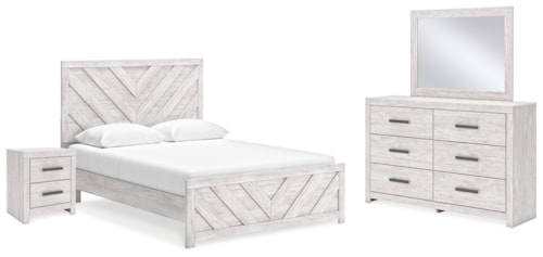 Queen Panel Bed, Dresser, Mirror And Nightstand