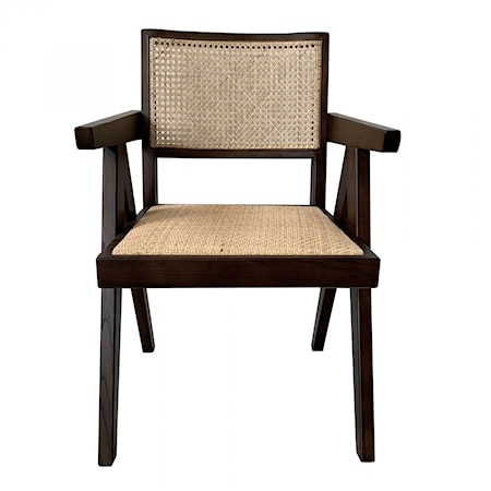 Dark Brown Solid Elm Chair 