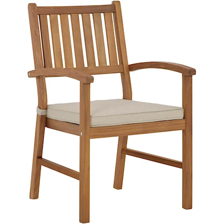 Solid Acacia Wood Outdoor Dining Arm Chair