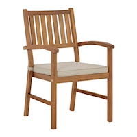 Solid Acacia Wood Outdoor Dining Arm Chair