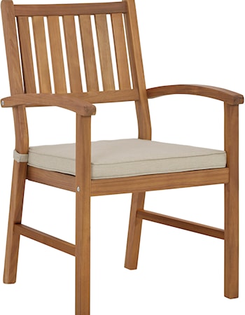 Solid Acacia Wood Outdoor Dining Arm Chair