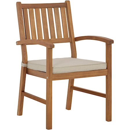 Solid Acacia Wood Outdoor Dining Arm Chair