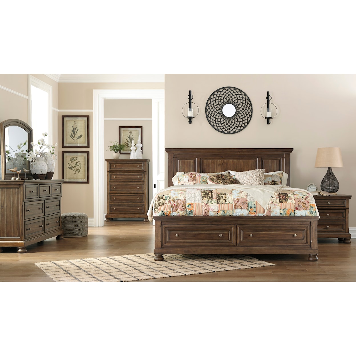 Signature Design Flynnter California King Panel Bed with Storage