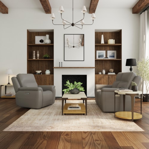 Casual 2-Piece Power Reclining Living Room Set