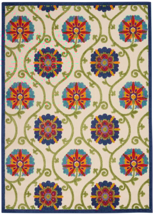 6' x 9' Blue/Multicolor Rectangle Rug