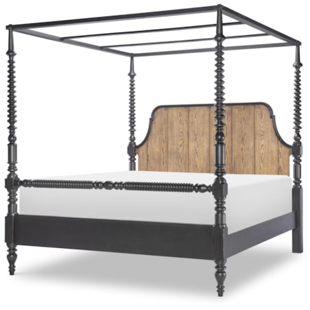 Bobbin Post Canopy Bed 5/0 Queen