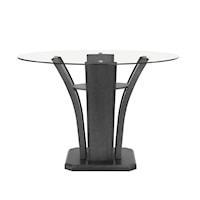 Contemporary Counter-Height Dining Table with Glass Top