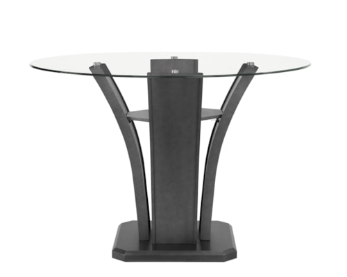 Contemporary Counter-Height Dining Table with Glass Top