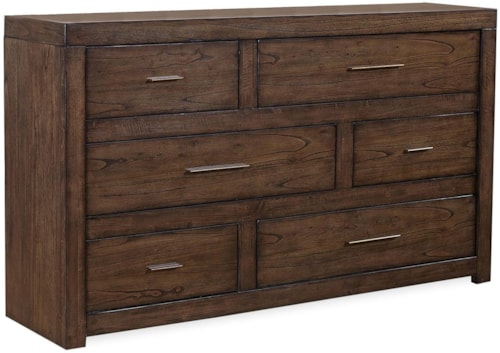 Contemporary 6-Drawer Dresser with Felt-Lined Drawers