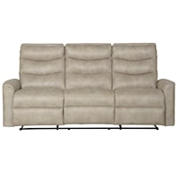 Contemporary Reclining Sofa with Track Arms