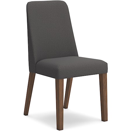 Mid-Century Modern Dining Chair in Charcoal Fabric