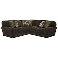 Transitional 2-Piece Sectional with Track Arms
