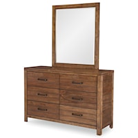 Casual Contemporary Dresser and Mirror Set