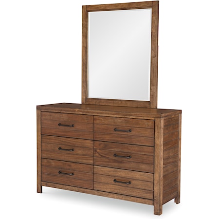 Casual Contemporary Dresser and Mirror Set