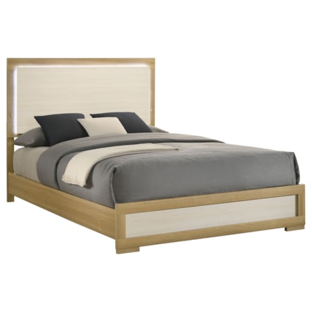 Hyland Wood Queen LED Panel Bed and