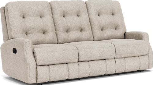 Button Tufted Manual Reclining Sofa