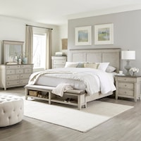 Modern Farmhouse 5-Piece King Storage Bedroom Set with Charging Station