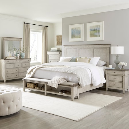 Relaxed vintage Five-Piece King Bedroom Set