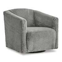 Gray Faux Fur Accent Chair