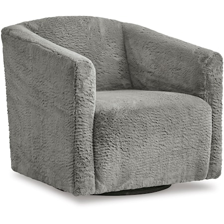 Gray Faux Fur Accent Chair