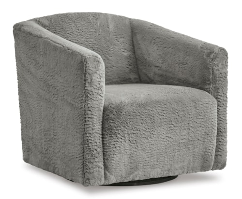 Gray Faux Fur Accent Chair