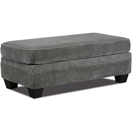 Transitional Upholstered Ottoman - Granite