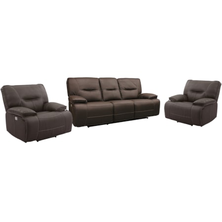 Power Reclining Sofa and Dual Recliners Set