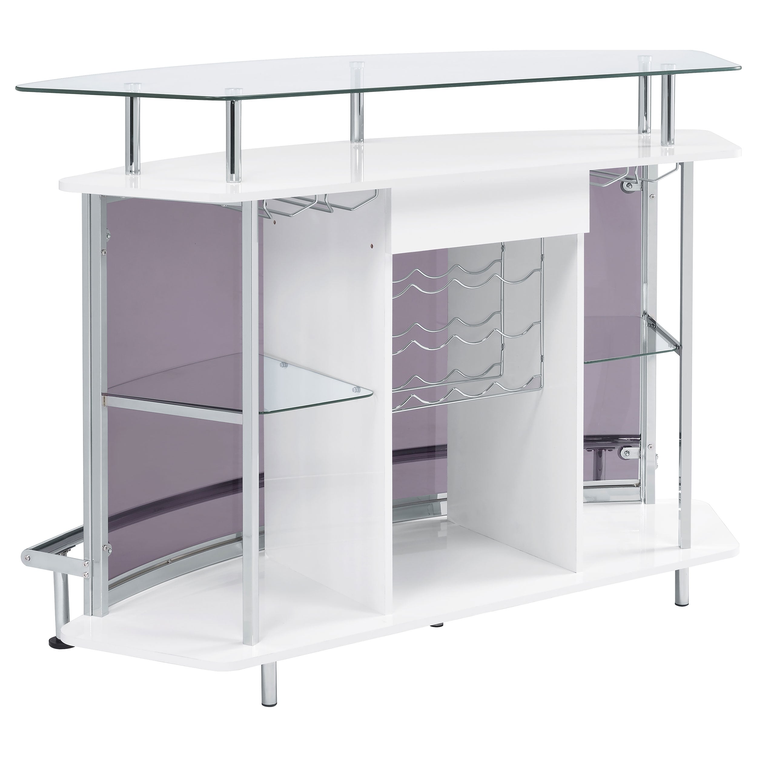 Gideon Curved Glass Top Home Bar Cabinet