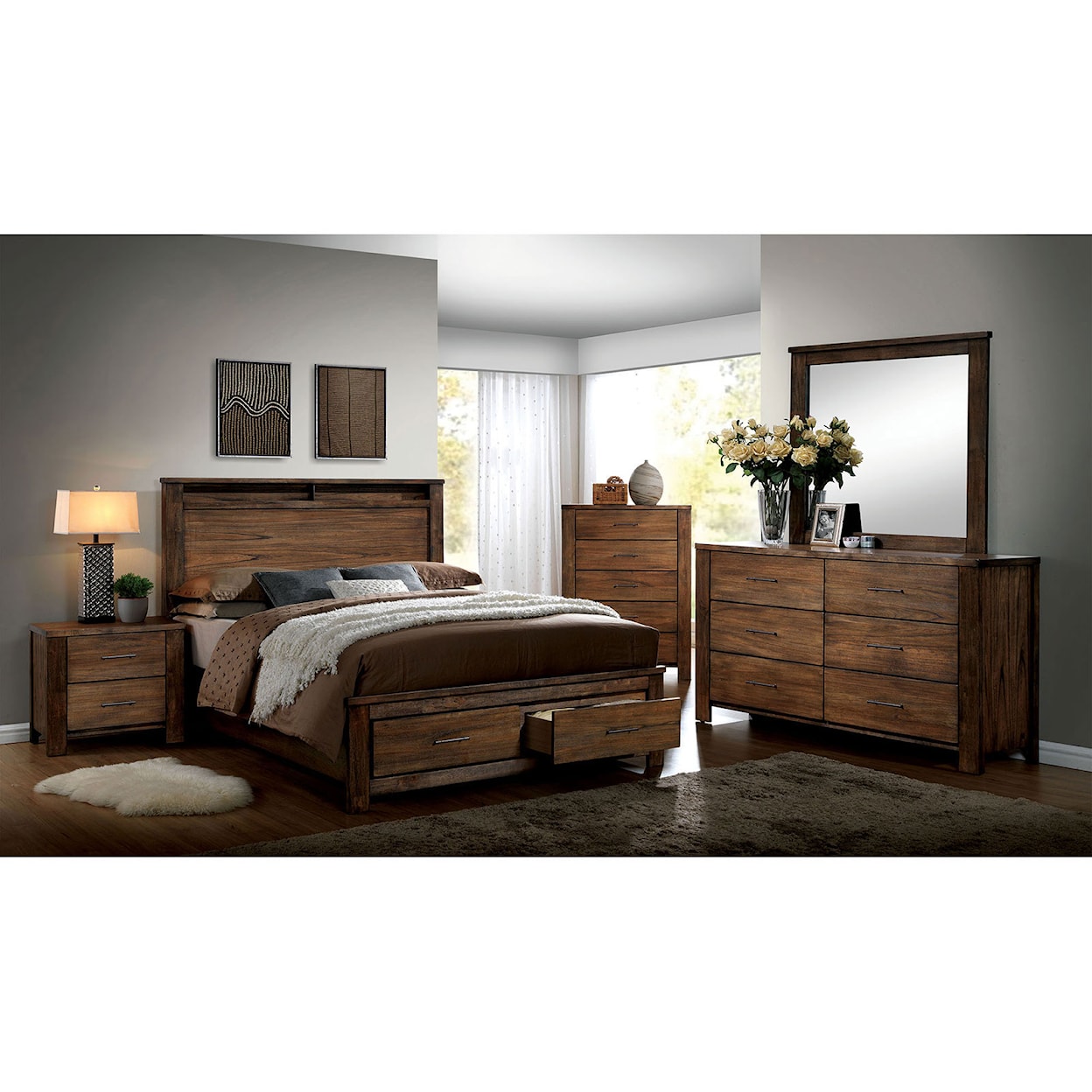 Furniture of America - FOA Elkton 5-Piece Queen Bedroom Set