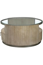 Riverside Furniture Sophie Contemporary Round Cocktail Table with Glass Top