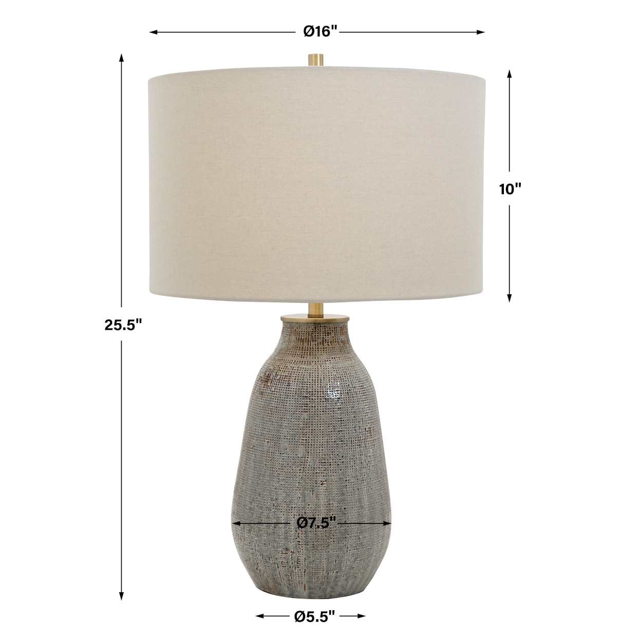 Uttermost Monacan Monacan Gray Textured Table Lamp