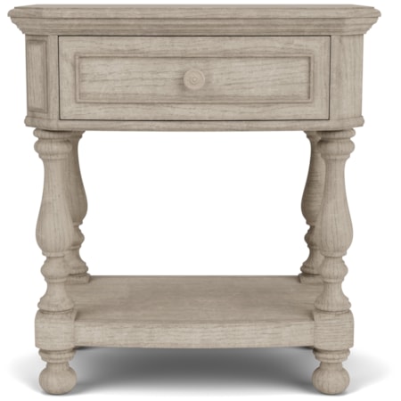 1-Drawer Nightstand with Open Shelf