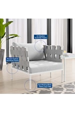 Modway Harmony 3 Piece Outdoor Patio Aluminum Sectional Sofa Set