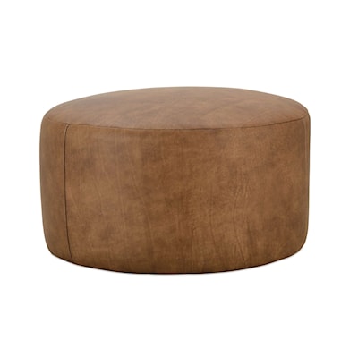 Rowe Cleo Leather Round Ottoman 31" Diameter x 18H