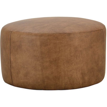 Leather Round Ottoman 31" Diameter x 18H