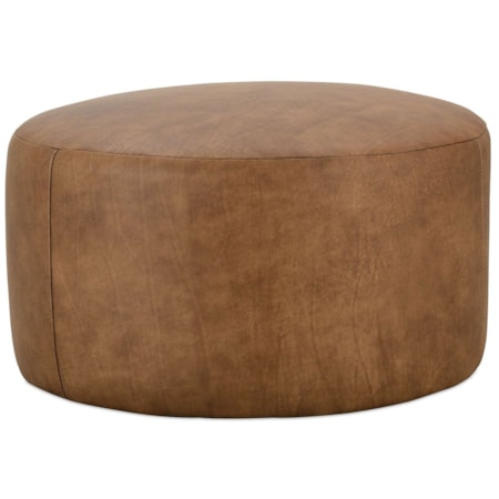 Leather Round Ottoman 31" Diameter x 18H
