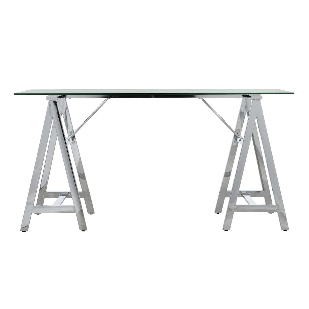 Powell Wynn Trestle Desk Chrome