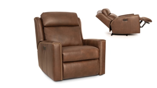 Transitional Motorized Reclining Chair with Headrest
