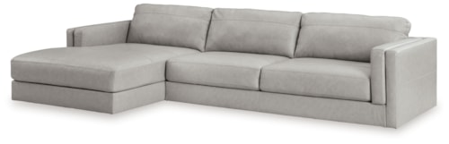 Leather Match 2-Piece Sectional With Chaise