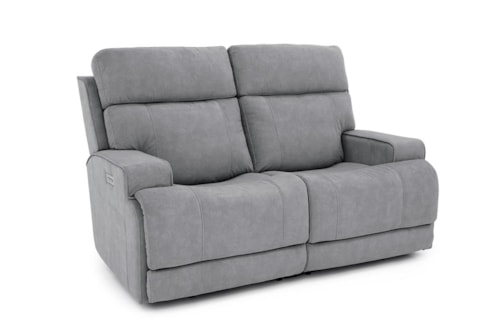Contemporary Power Reclining Loveseat with Power Headrest