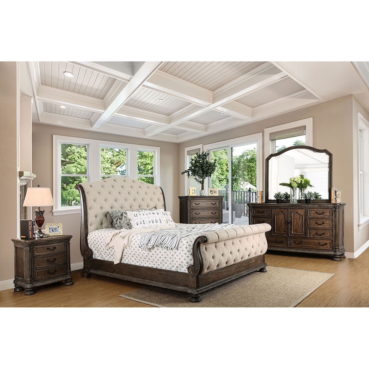 Furniture of America Lysandra 5 Piece Queen Bedroom Set