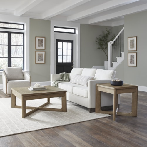 Contemporary 3-Piece Occasional Set with Square Cocktail Table