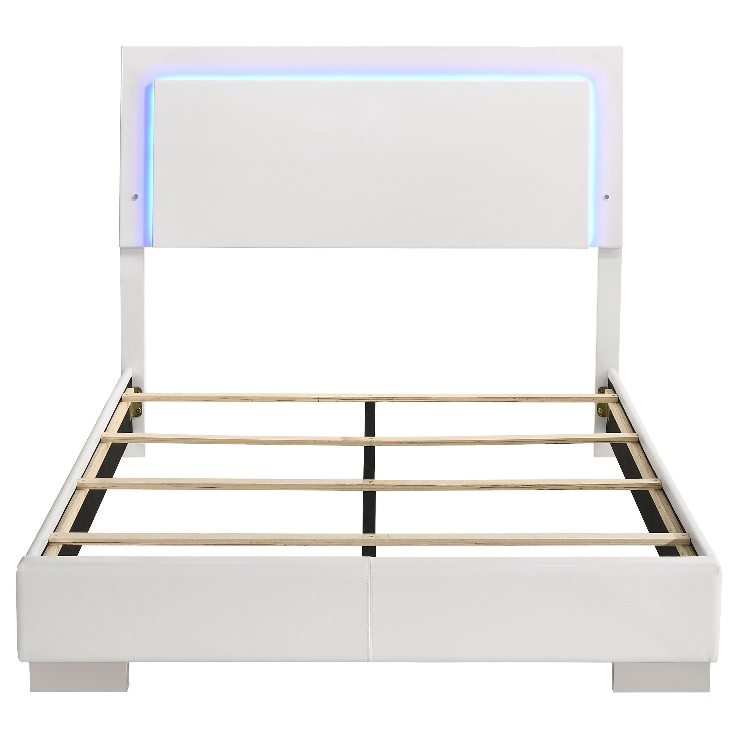 Wood Full LED Panel Bed