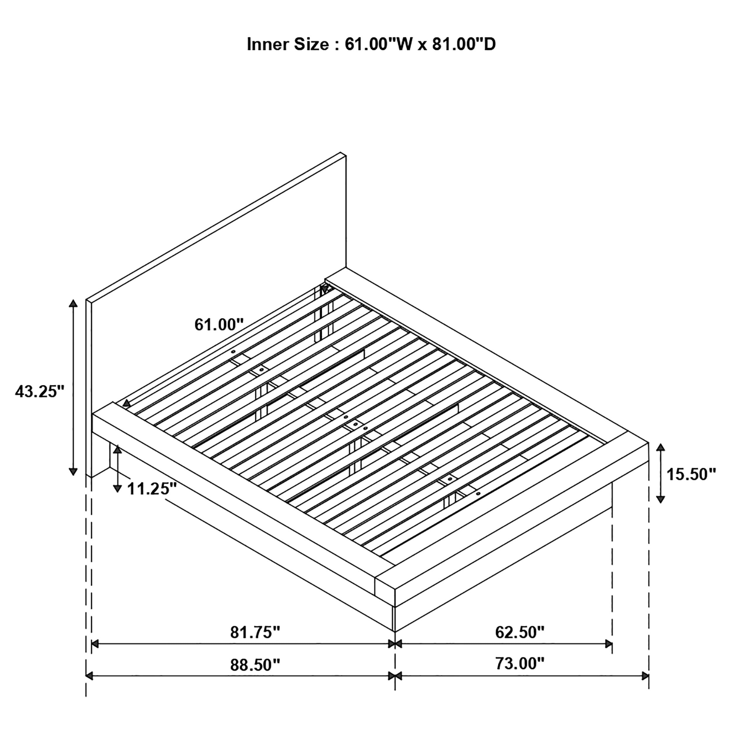 Coaster Jessica Wood Queen LED Panel Bed Snow