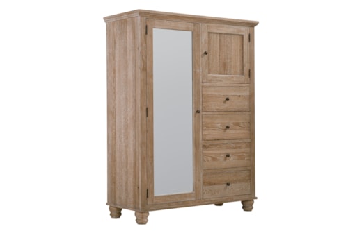 Transitional 4-Drawer Chiffarobe with Removable Clothing Rod