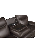Homelegance Furniture Aram Casual Double Reclining Sofa with Center Drop-Down and Hidden Drawer