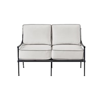 Coastal Outdoor Loveseat with Charcoal Aluminum