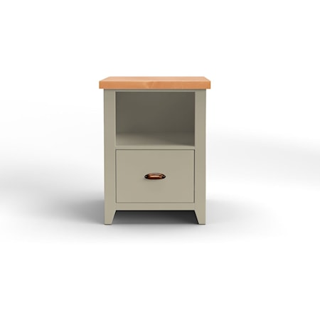Cottage One-Drawer File Cabinet with Open Storage Shelf