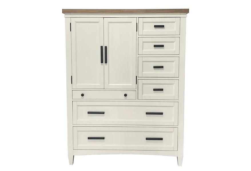 Americana Modern 2 Door Chest with 7 Drawer and work station by Paramount Furniture at Reeds Furniture